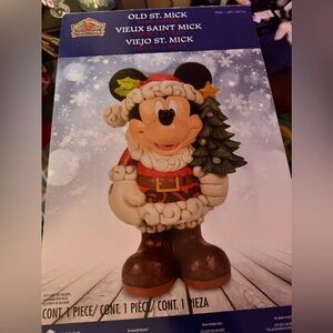 Disney Treasures Mickey Mouse Santa Figurine with Christmas Tree